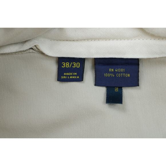 Polo Ralph Lauren Pants Mens Size 38 x 30 Khaki 100% Cotton Classic Fit Pleated - Picture 5 of 8